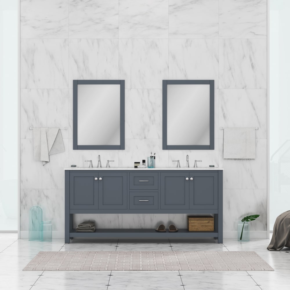 Wilmington 72" Grey Double Vanity - Contemporary Bathroom Vanity