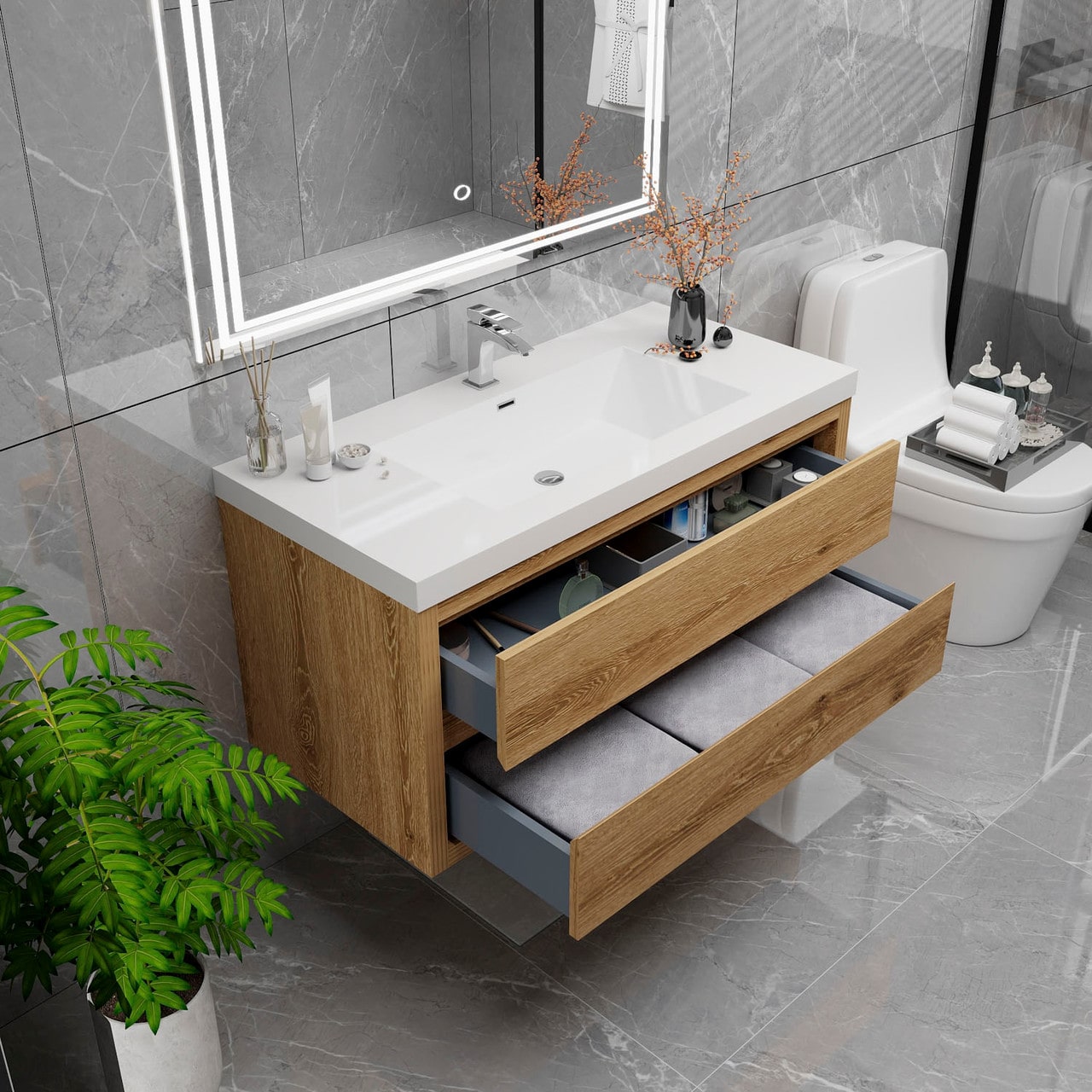 Louis 42" Modern Wall-Mounted Vanity