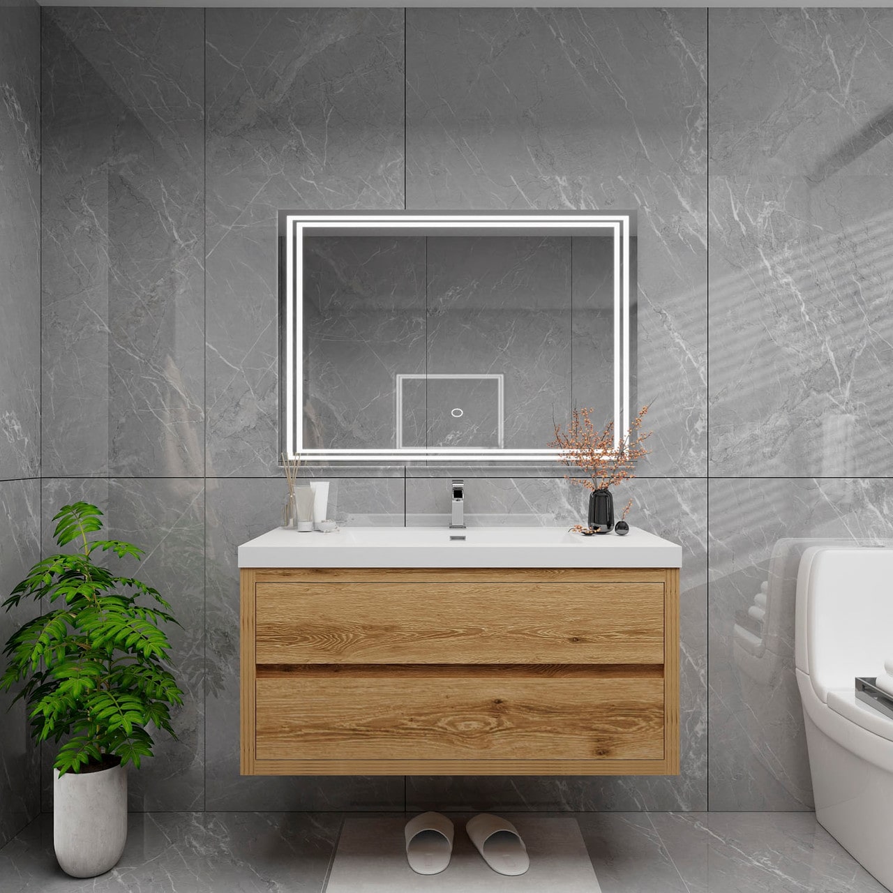 Louis 42" Modern Wall-Mounted Vanity