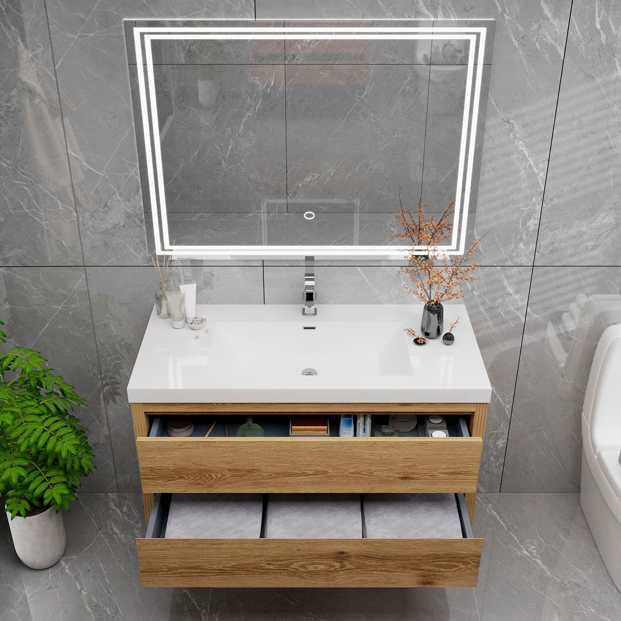 Louis 42" Modern Wall-Mounted Vanity