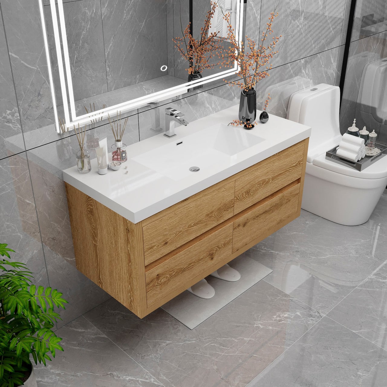 Louis 48" Modern Wall-Mounted Vanity