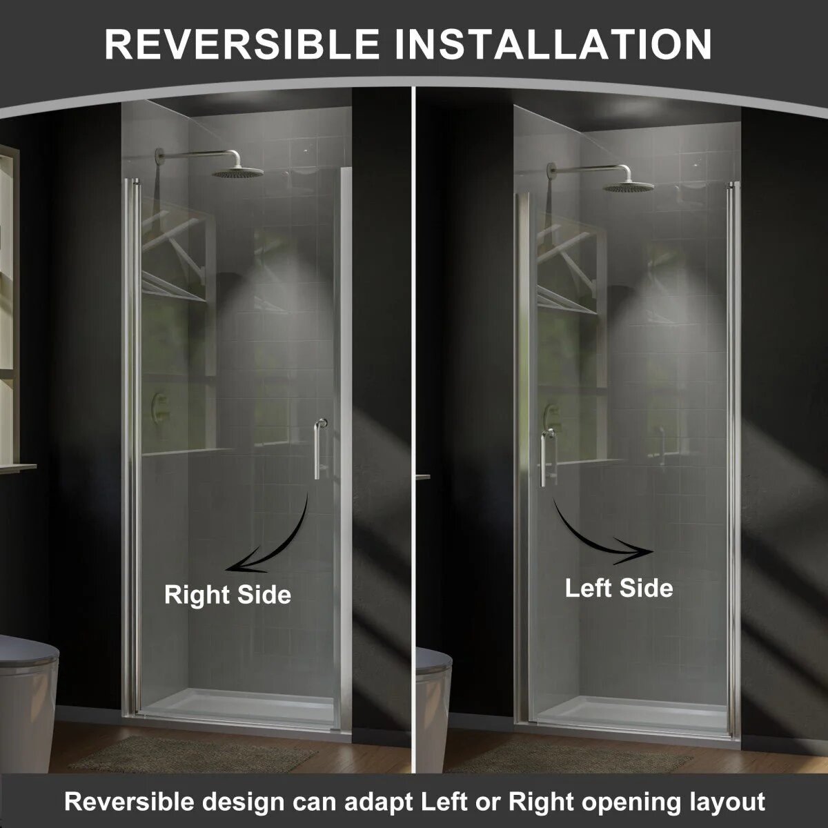 Classy 34-36" Pivot Shower Door