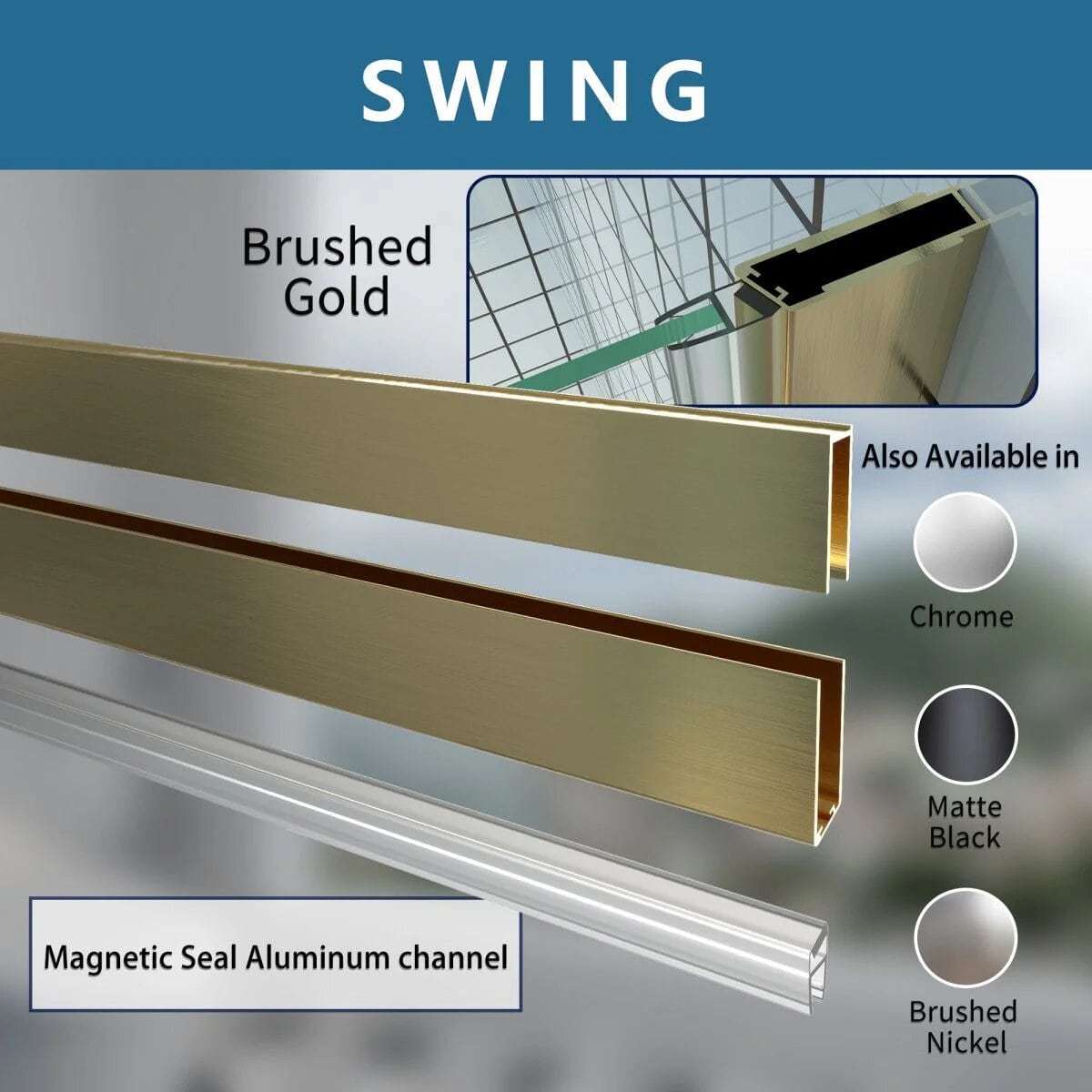 Classy 34-36" Pivot Shower Door