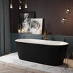 60" Black Acrylic Freestanding Anti-Slip Bathtub