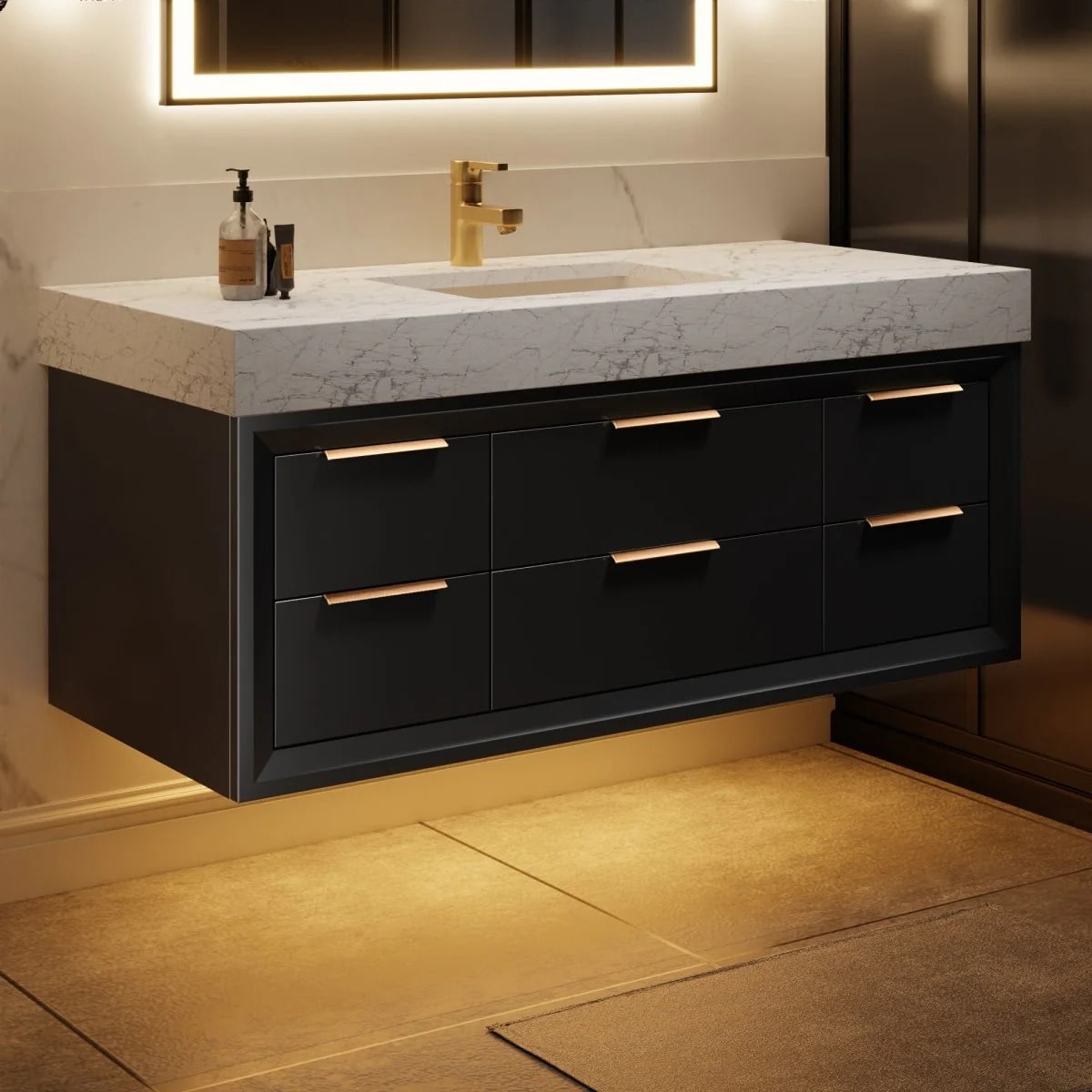 Glam 48" Bathroom Vanity Stone Countertop