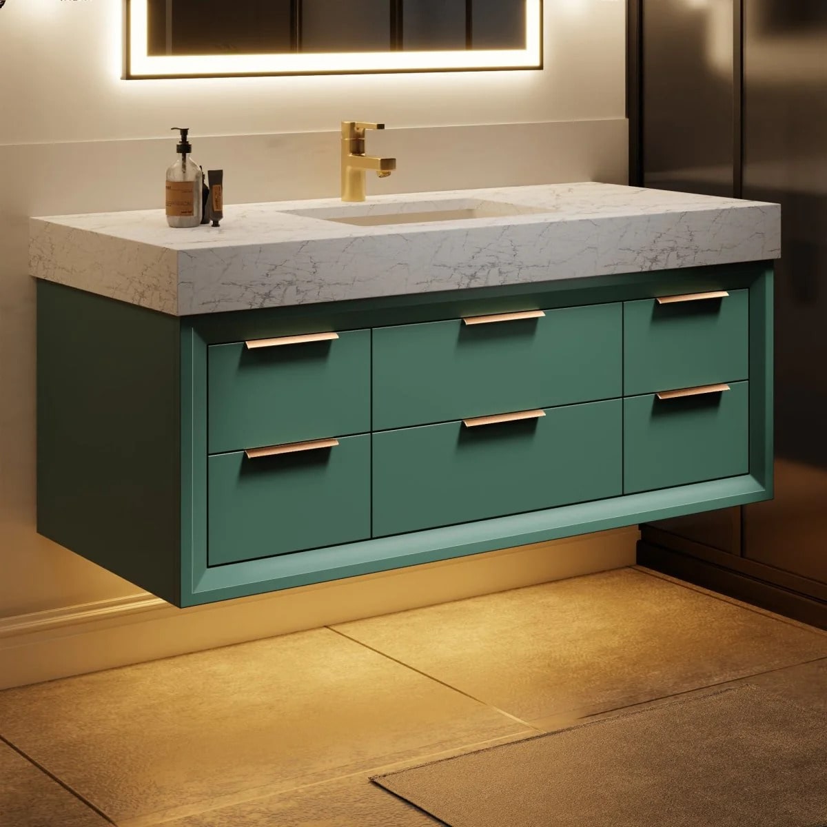 Glam 48" Bathroom Vanity Stone Countertop