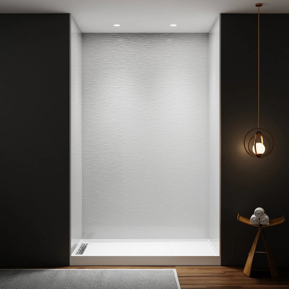 Clearstone™ Textured Concrete Shower Wall Panels 36D x 60W x 96H