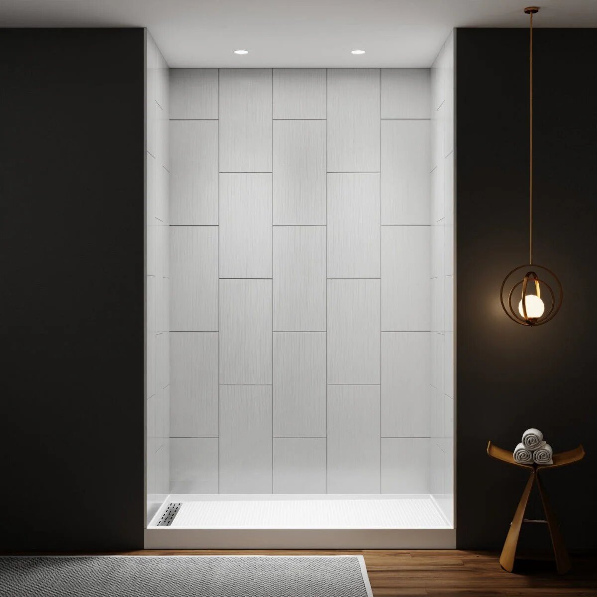 Clearstone™ Vertical Subway Tile Shower Wall Panels 36D x 60W x 96H