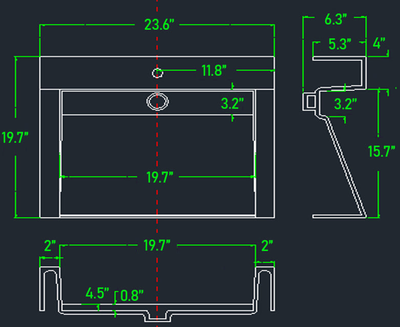 FELIX 24'' Acrylic Single Sink Top