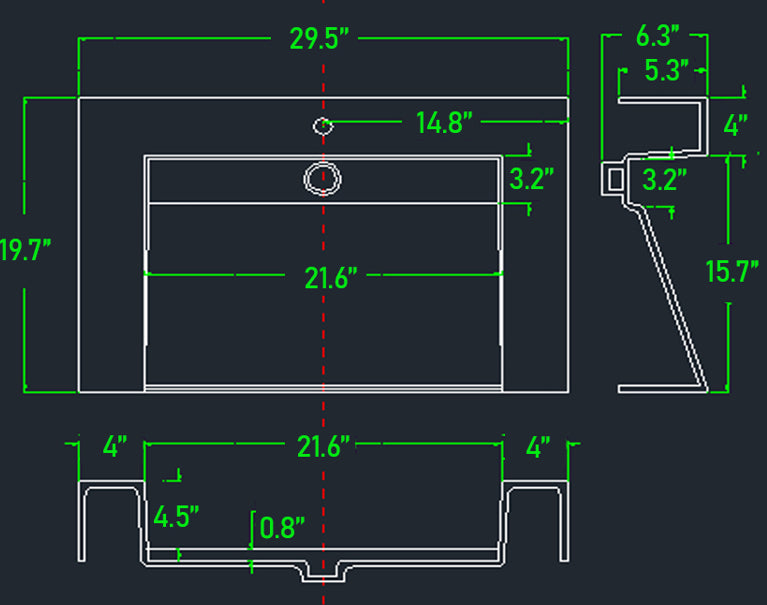 FELIX 30'' Acrylic Single Sink Top