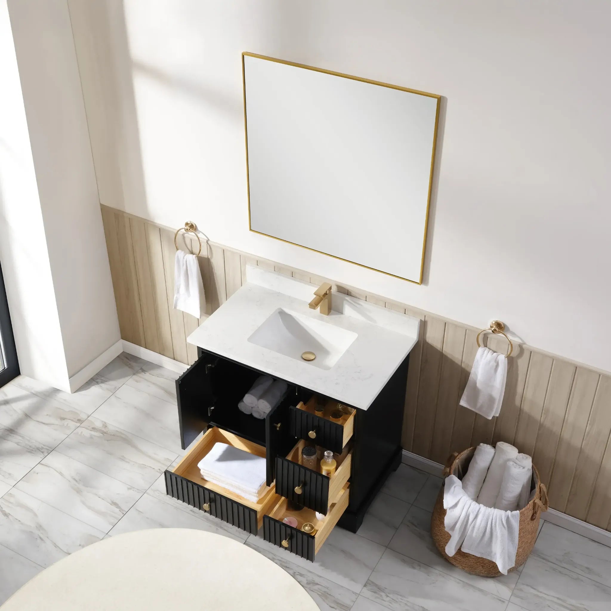 Sicily 36" Freestanding Bathroom Vanity with Sink & Countertop