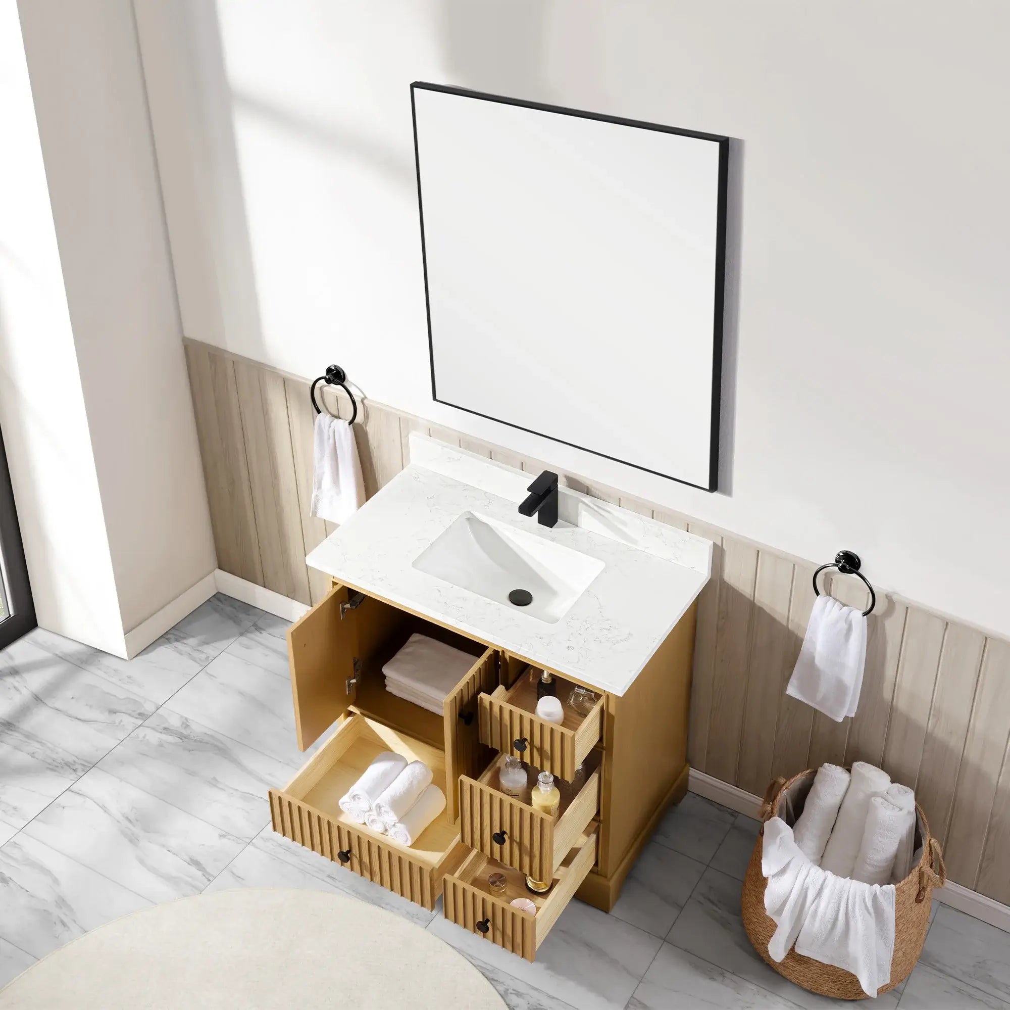 Sicily 36" Freestanding Bathroom Vanity with Sink & Countertop