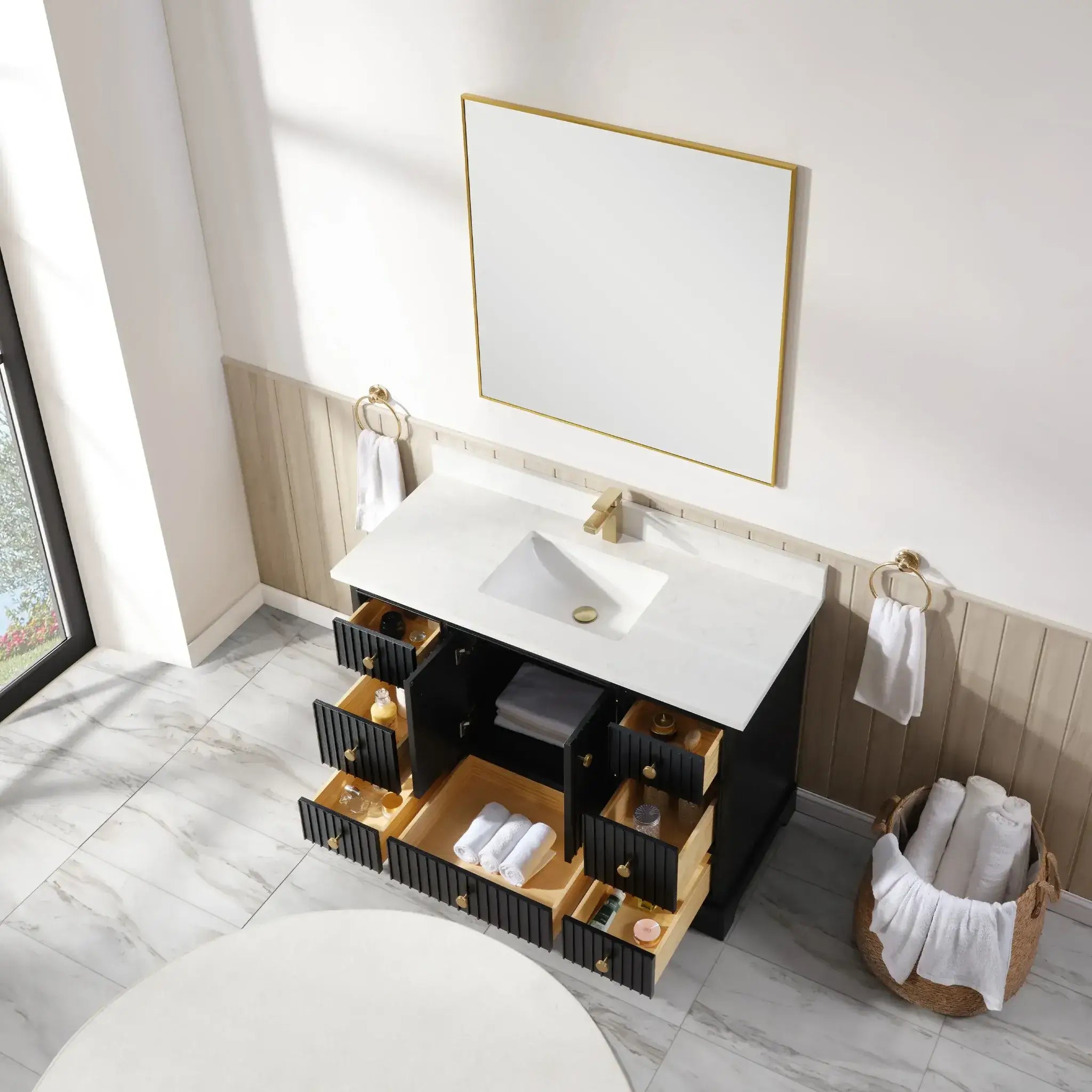 Sicily 48" Freestanding Bathroom Vanity with Sink & Countertop