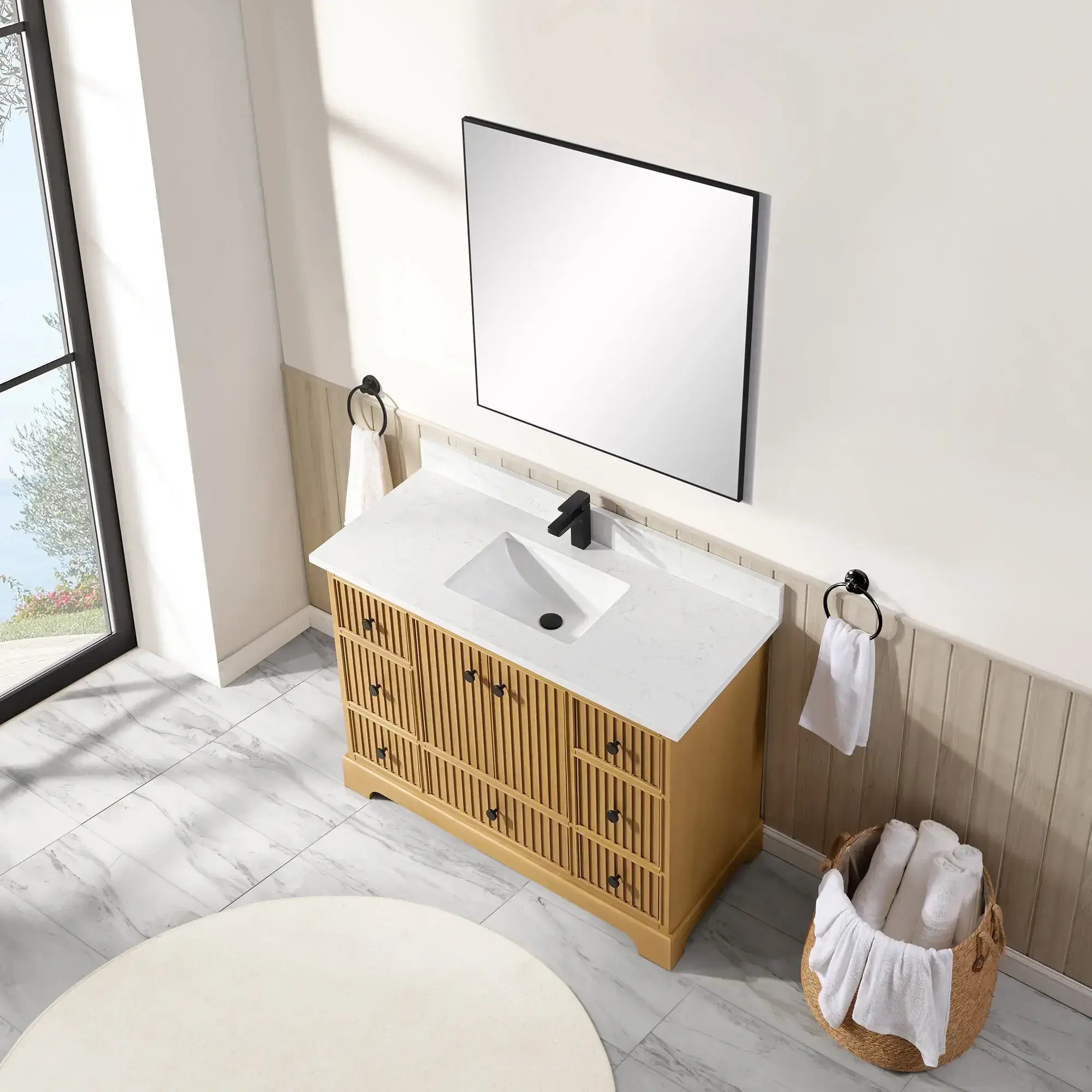 Sicily 48" Freestanding Bathroom Vanity with Sink & Countertop