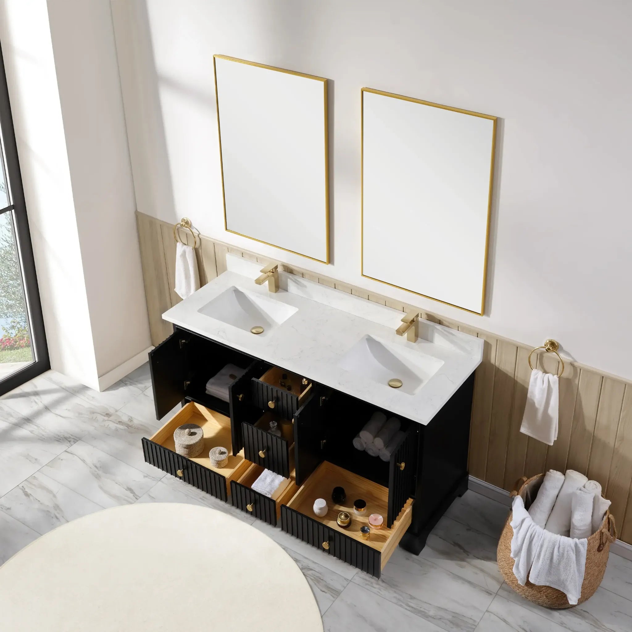 Sicily 60" Freestanding Bathroom Vanity with Sink & Countertop
