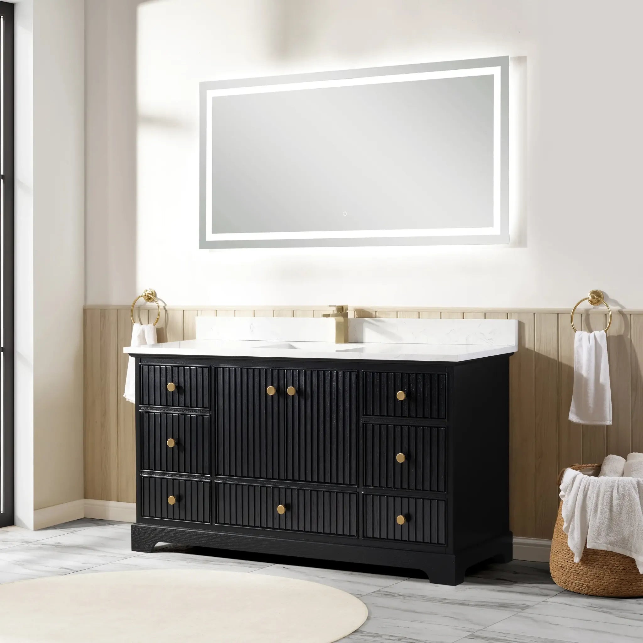Sicily 60" Freestanding Bathroom Vanity with Sink & Countertop