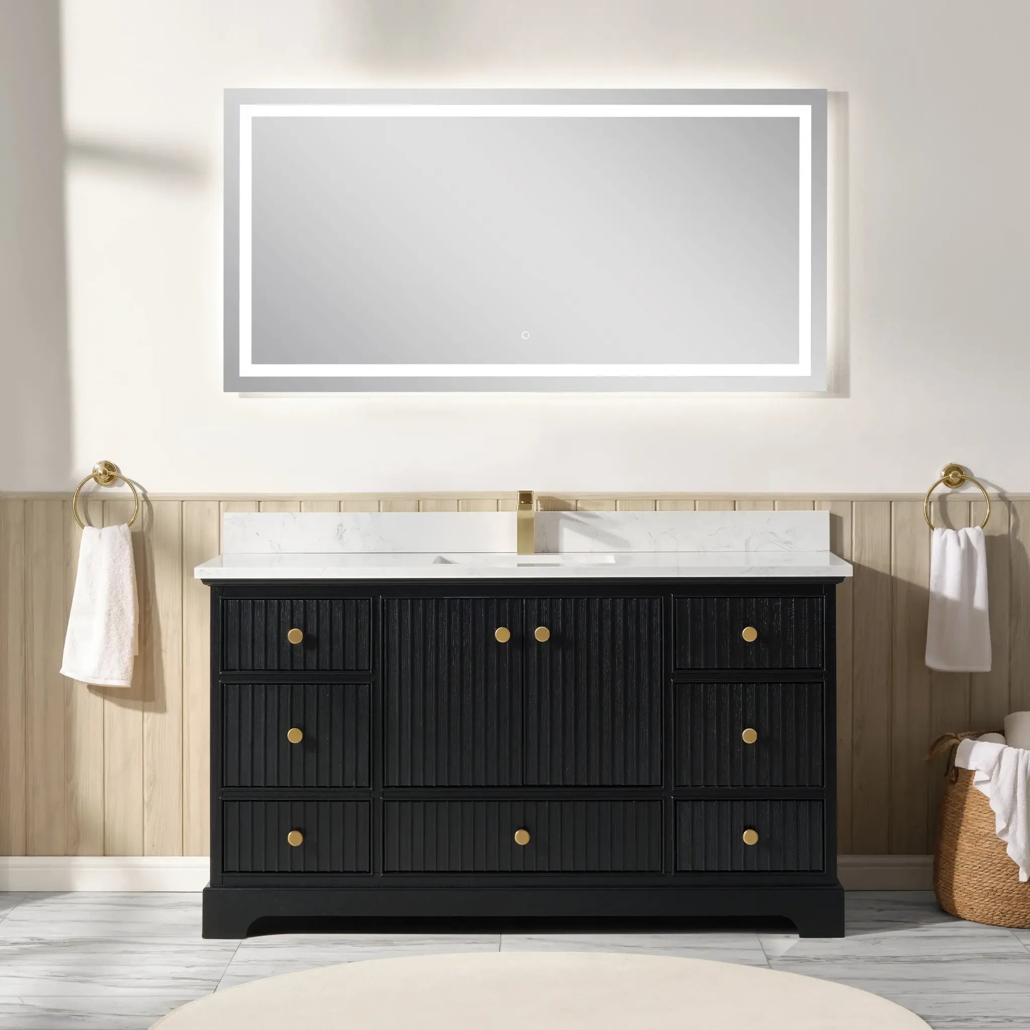 Sicily 60" Freestanding Bathroom Vanity with Sink & Countertop