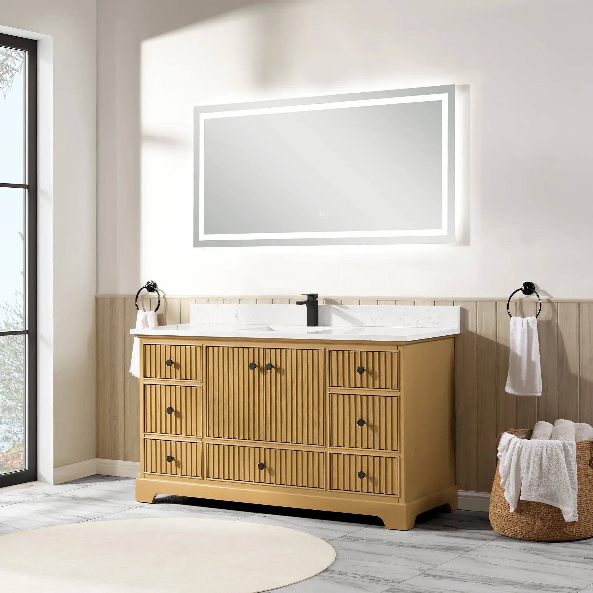 Sicily 60" Freestanding Bathroom Vanity with Sink & Countertop