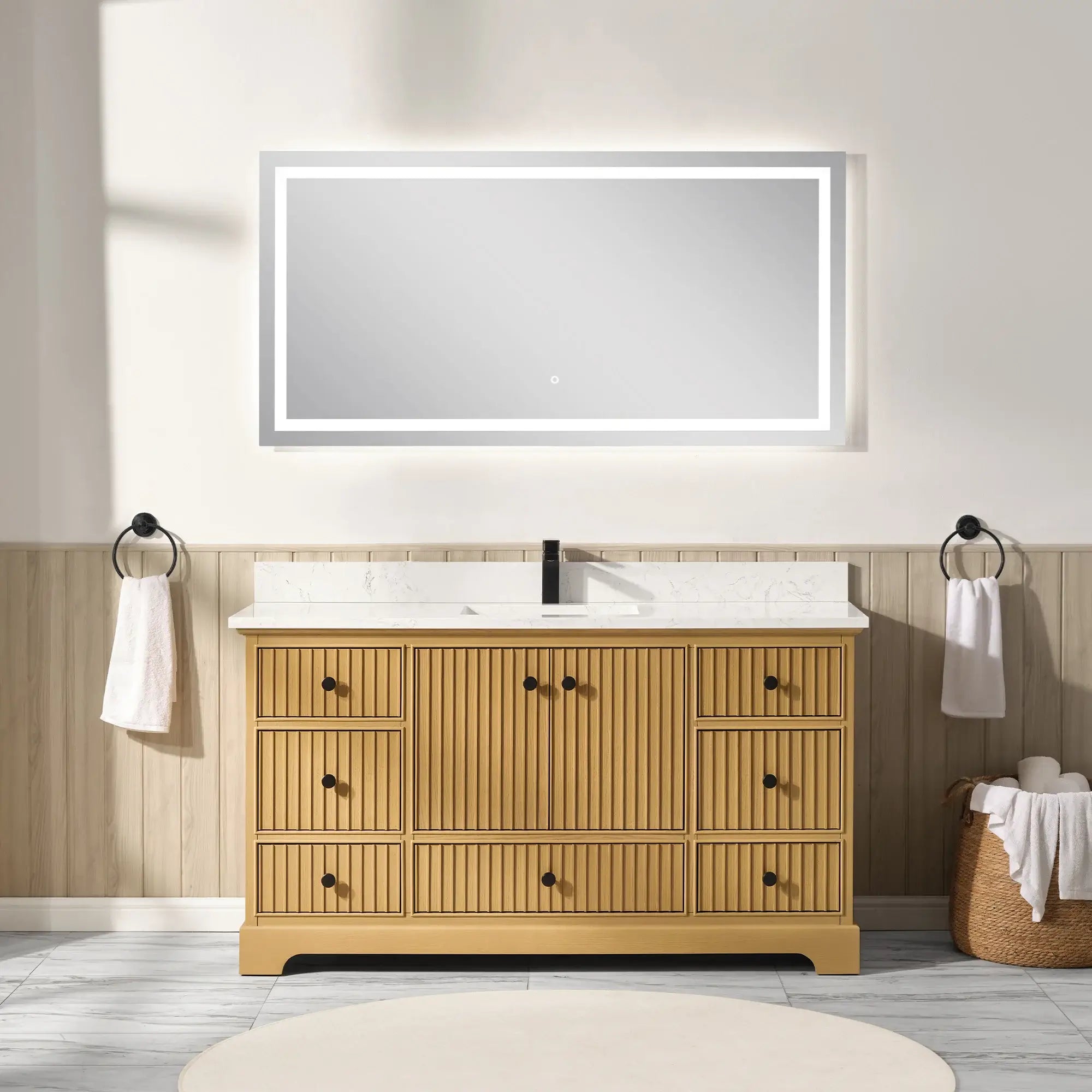 Sicily 60" Freestanding Bathroom Vanity with Sink & Countertop