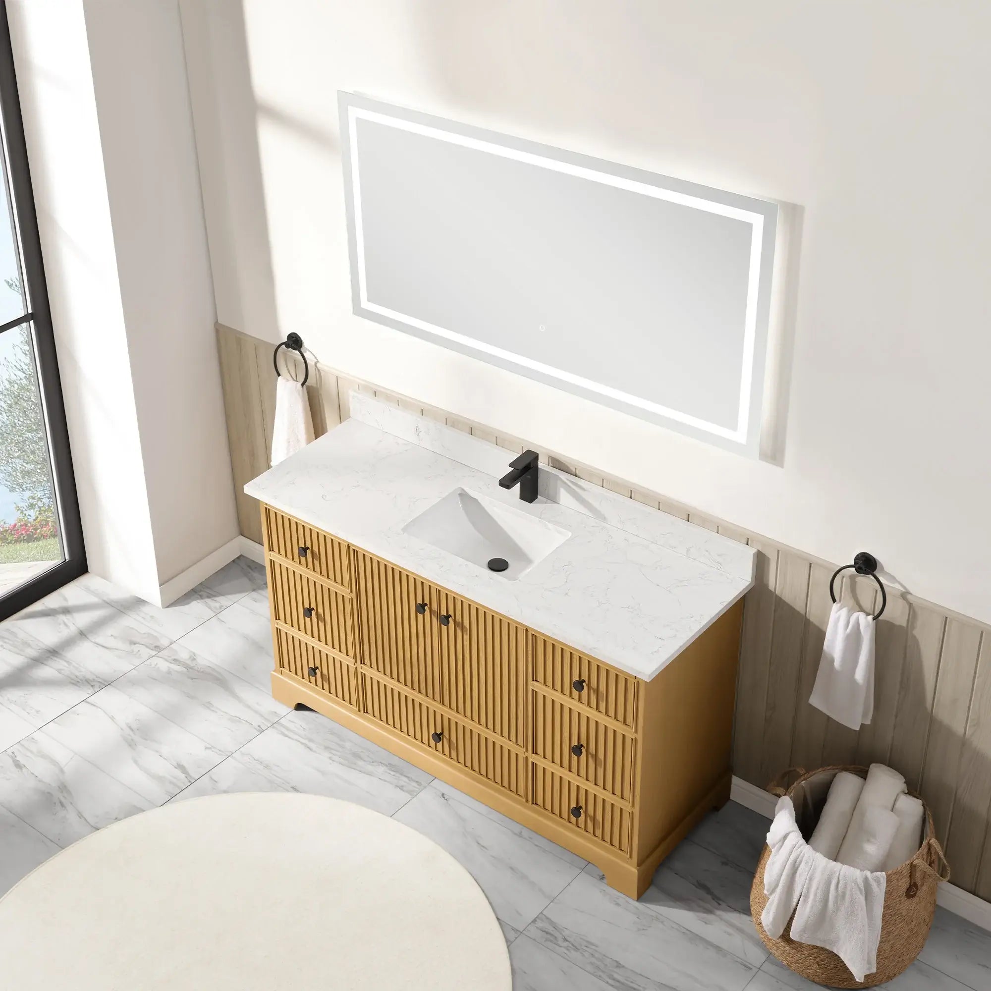 Sicily 60" Freestanding Bathroom Vanity with Sink & Countertop