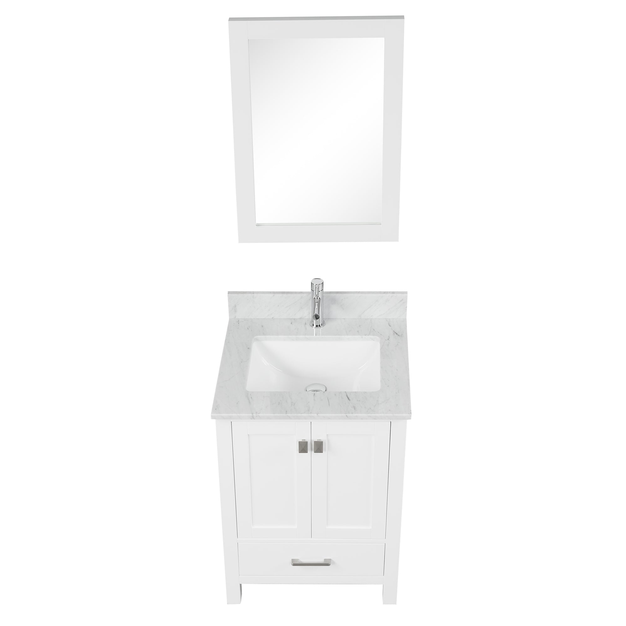 Geneva 24" Bathroom Vanity with Marble Countertop - Contemporary Bathroom Vanity