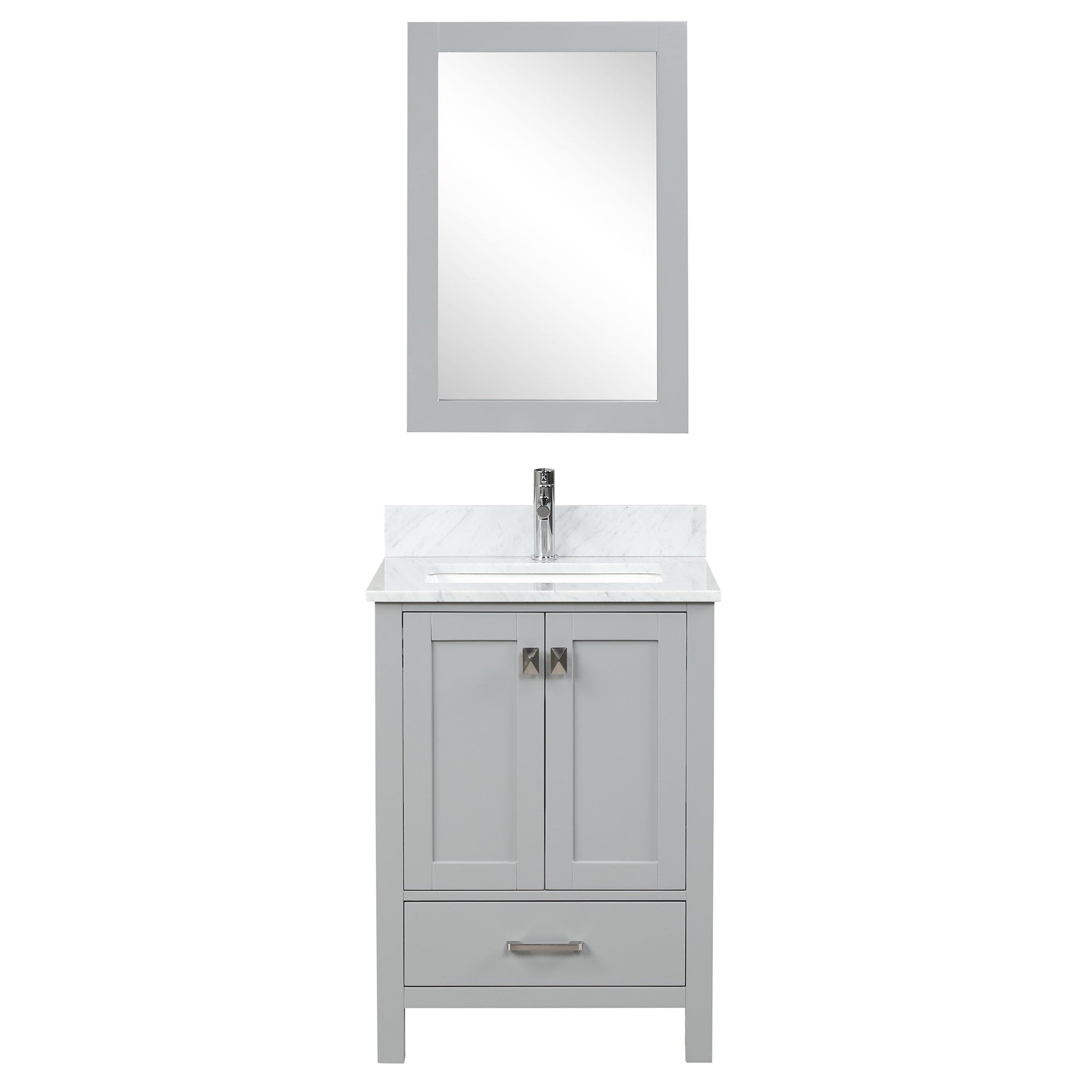 Geneva 24" Grey Bathroom Vanity with Sink - Contemporary Bathroom Vanity