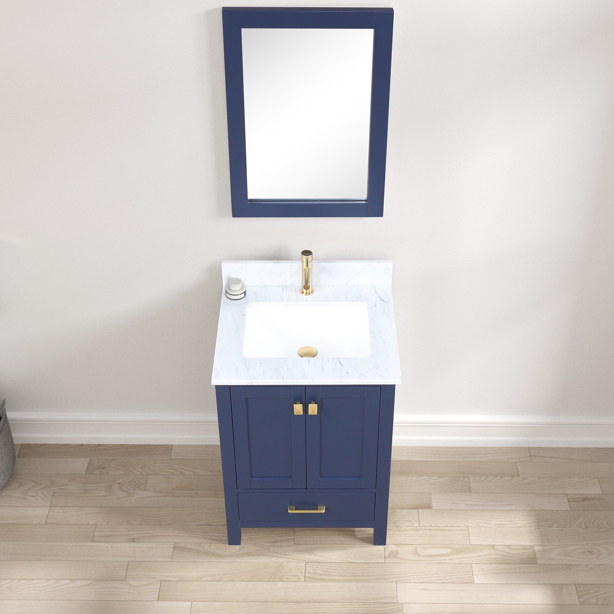 Geneva 24" Bathroom Vanity with Marble Countertop - Contemporary Bathroom Vanity