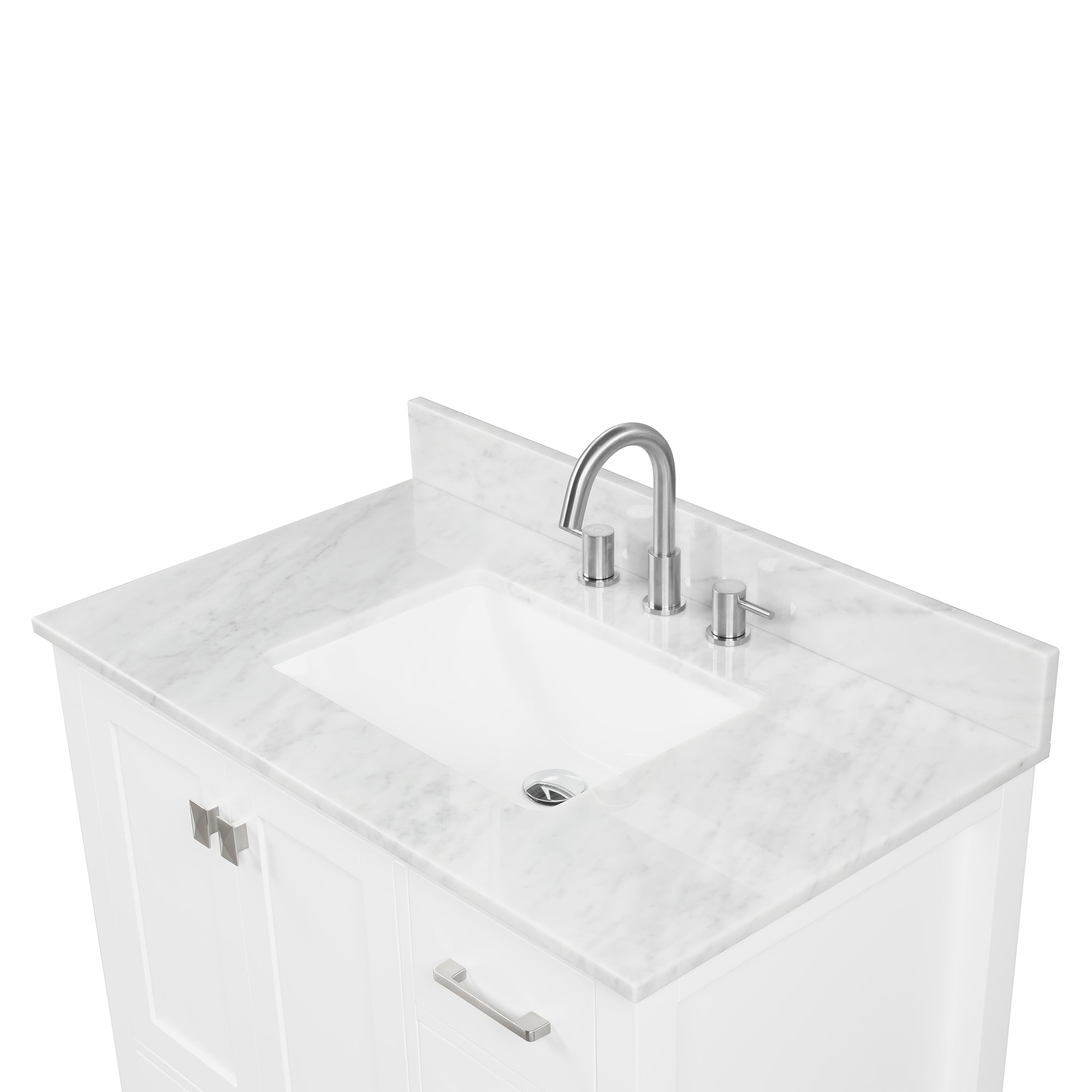 Geneva 36" Bathroom Vanity with Marble Countertop - Contemporary Bathroom Vanity