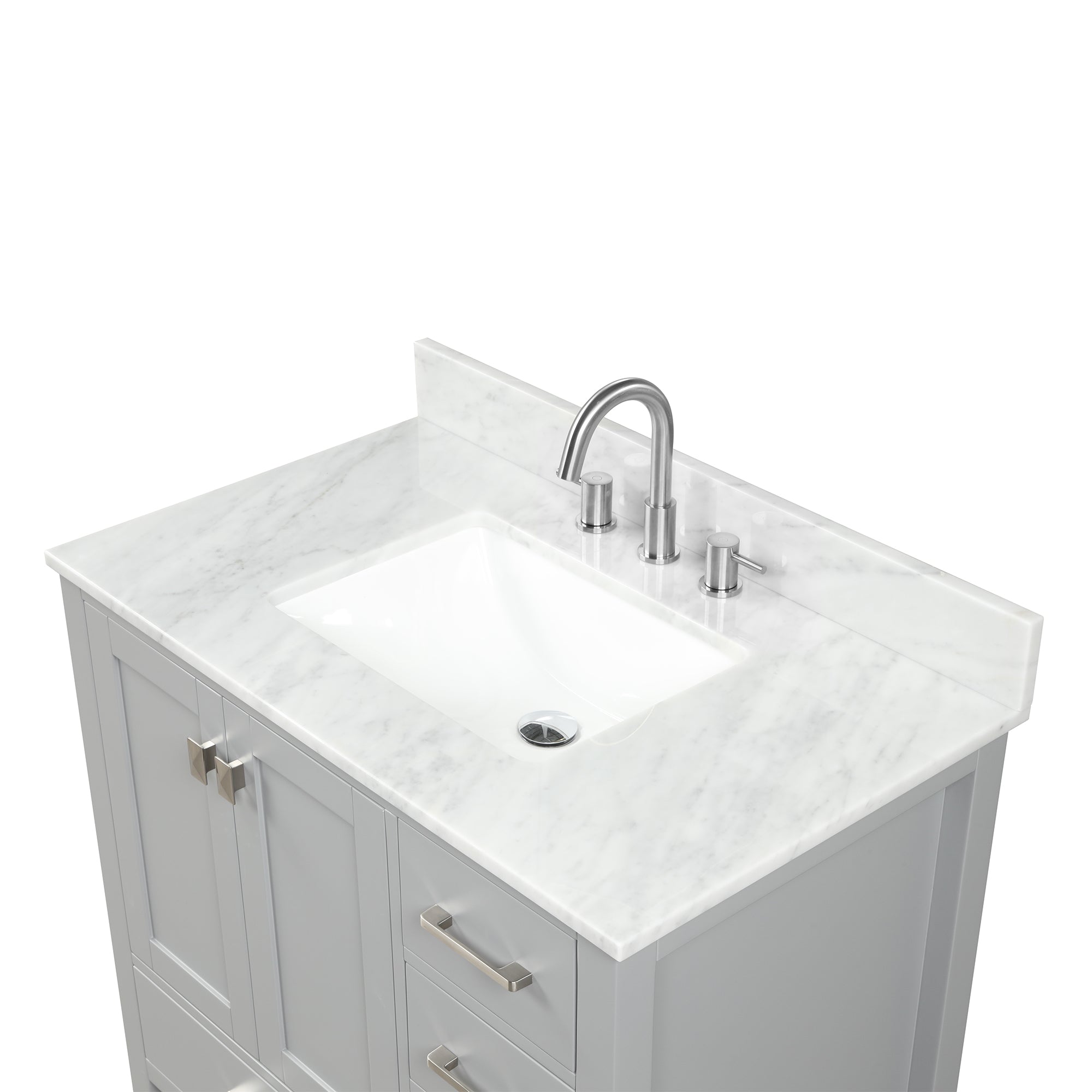 Geneva 36" Bathroom Vanity with Marble Countertop - Contemporary Bathroom Vanity