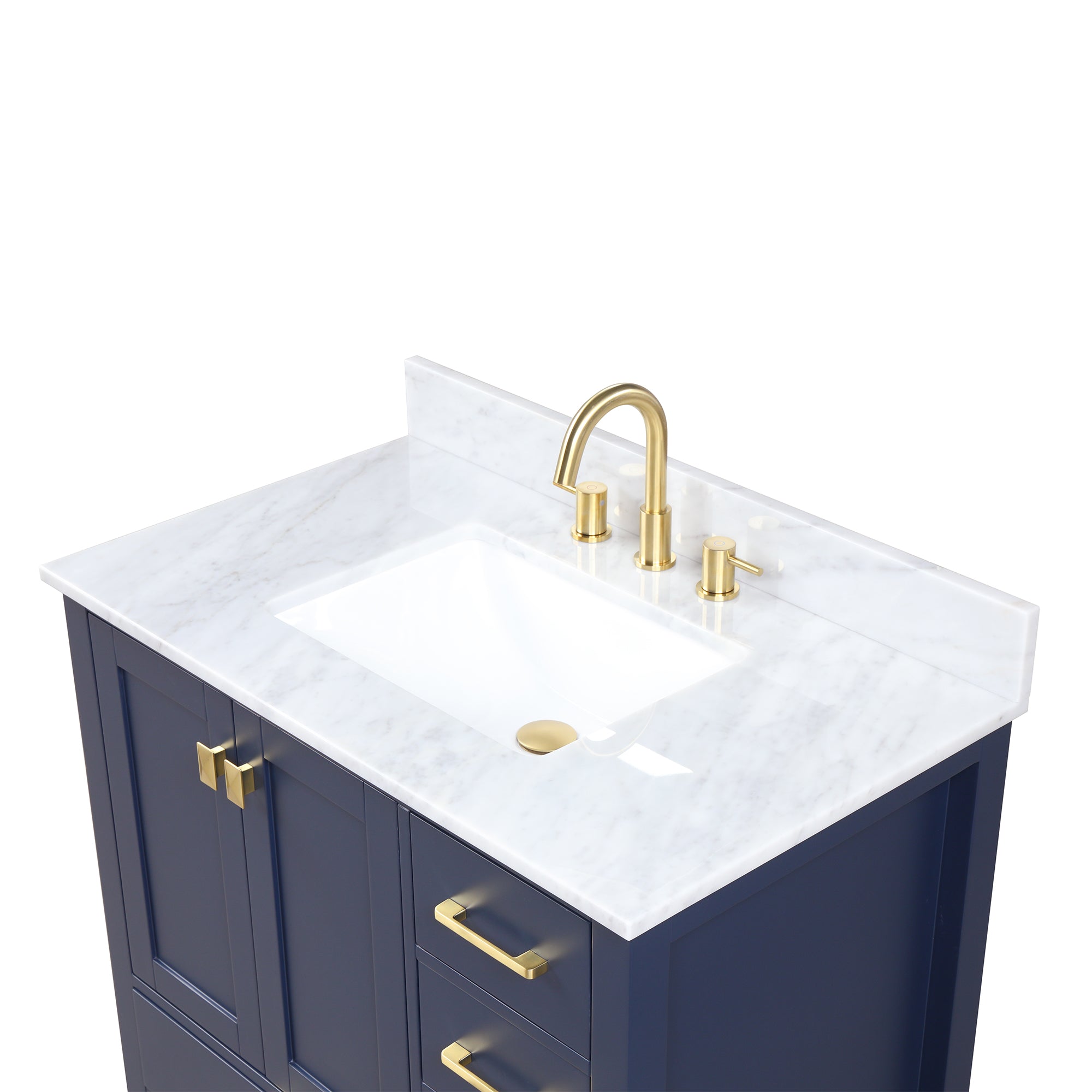 Geneva 36" Bathroom Vanity with Marble Countertop - Contemporary Bathroom Vanity