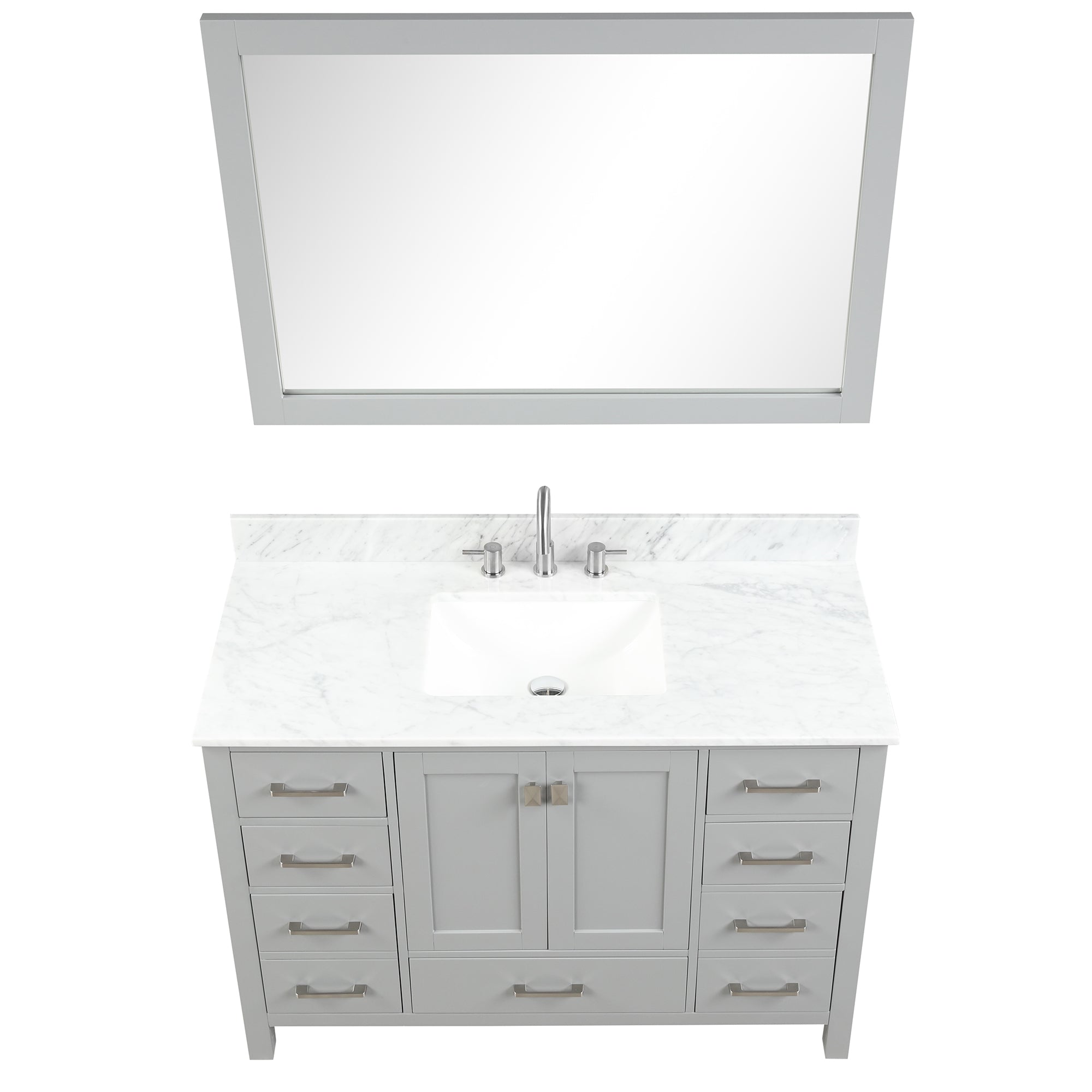 Geneva 48" Bathroom Vanity with Marble Countertop - Contemporary Bathroom Vanity